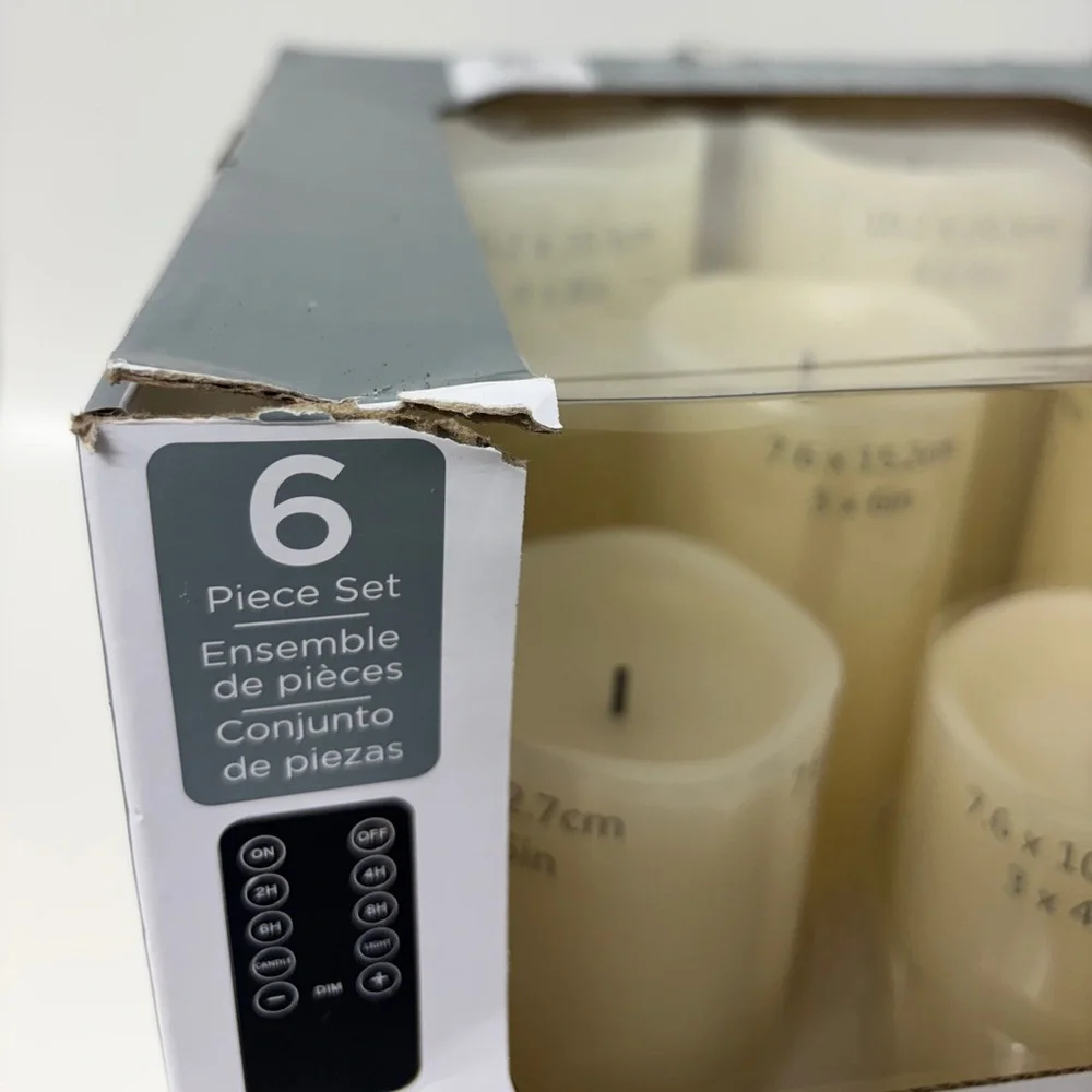 6x Flameless Real Wax Candles Battery Operated with Remote Control - Glow Wick - Picture 8 of 9